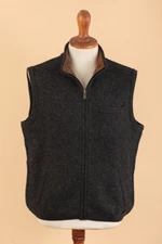 Men's boiled alpaca wool blend vest, 'Andean Holiday' - Men's Boiled Alpaca Wool Travel Vest