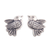 Silver button earrings, 'Imperial Dove' - 950 Silver Dove Button Earrings Crafted in Peru