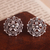 Silver filigree button earrings, 'Elegant Flowers' - Floral 950 Silver Filigree Button Earrings Crafted in Peru thumbail