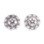 Silver filigree button earrings, 'Elegant Flowers' - Floral 950 Silver Filigree Button Earrings Crafted in Peru (image 2a) thumbail