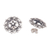 Silver filigree button earrings, 'Elegant Flowers' - Floral 950 Silver Filigree Button Earrings Crafted in Peru (image 2c) thumbail
