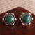 Chrysocolla button earrings, 'Divine Green' - Artisan Crafted Chrysocolla Button Earrings from Peru thumbail
