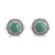 Chrysocolla button earrings, 'Divine Green' - Artisan Crafted Chrysocolla Button Earrings from Peru (image 2a) thumbail
