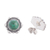 Chrysocolla button earrings, 'Divine Green' - Artisan Crafted Chrysocolla Button Earrings from Peru (image 2c) thumbail