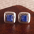 Sodalite stud earrings, 'Blue Dimension' - Square Sodalite and Sterling Silver Stud Earrings from Peru