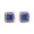 Sodalite stud earrings, 'Blue Dimension' - Square Sodalite Stud Earrings Crafted in Peru (image 2a) thumbail
