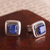 Sodalite stud earrings, 'Blue Dimension' - Square Sodalite Stud Earrings Crafted in Peru (image 2b) thumbail
