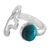 Chrysocolla wrap ring, 'Astral Flower' - Chrysocolla and Sterling Silver Wrap Ring from Peru