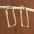 Gold plated sterling silver hoop earrings, 'Golden Windows' - 18k Gold-Plated Sterling Silver Rectangular Hoop Earrings (image 2) thumbail