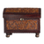 Leather and wood jewelry chest, 'Colonial Style' - Vine Pattern Leather and Wood Jewelry Chest from Peru thumbail