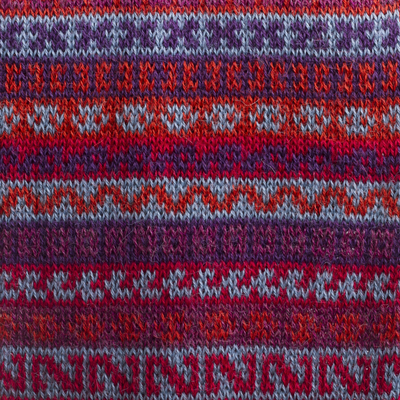 Bufanda 100% alpaca - Bufanda a rayas 100% alpaca hecha a mano en Perú