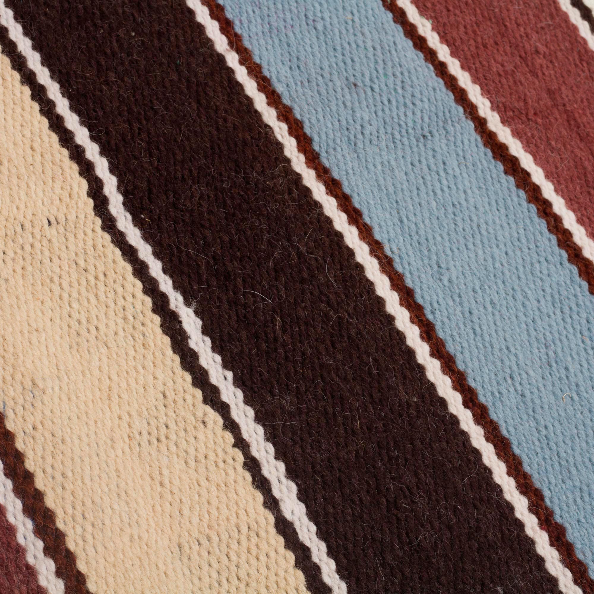 Striped EarthTone 100 Alpaca Area Rug from Peru (3.5x6.5) Andean