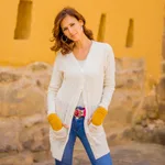 Baby alpaca blend cardigan, 'Comfortable Charm' - Cable Knit Baby Alpaca Blend Cardigan in Ivory from Peru