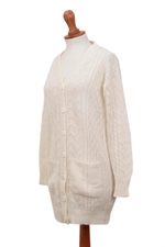 Baby alpaca blend cardigan, 'Comfortable Charm' - Cable Knit Baby Alpaca Blend Cardigan in Ivory from Peru