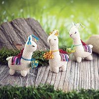 Featured review for Crocheted wool ornaments, Little Llamas (set of 3)