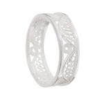 Sterling silver filigree band ring, 'Glistening Arcs' - Arc Pattern Sterling Silver Filigree Band Ring from Peru