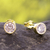 Gold plated sterling silver stud earrings, 'Golden Delight' - 18k Gold Plated Sterling Silver Stud Earrings from Peru (image 2b) thumbail
