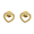 Gold plated sterling silver stud earrings, 'Heart Dimples' - Gold Plated Sterling Silver Heart Stud Earrings from Peru