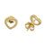 Gold plated sterling silver stud earrings, 'Heart Dimples' - Gold Plated Sterling Silver Heart Stud Earrings from Peru (image 2c) thumbail