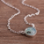 Opal pendant necklace, 'Mysterious Pool' - Round Opal and Sterling Silver Cable Chain Pendant Necklace (image 2b) thumbail