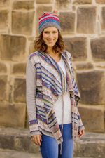 Cotton blend cardigan, 'Sacred Valley' - Cotton and Acrylic Blend Cardigan from Peru