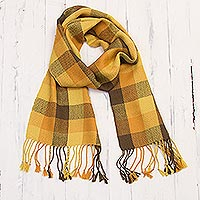 Featured review for 100% baby alpaca scarf, Lovely Plaid