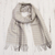 100% baby alpaca scarf, 'Andean Mountain Range' - White and Grey 100% Baby Alpaca Scarf from Peru