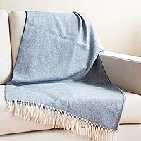 Featured review for 100% baby alpaca throw, Calm of Indigo