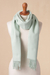 100% baby alpaca shawl, 'Simple Beauty in Mint' - 100% Baby Alpaca Shawl in Mint from Peru (image 2e) thumbail