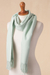 100% baby alpaca shawl, 'Simple Beauty in Mint' - 100% Baby Alpaca Shawl in Mint from Peru (image 2g) thumbail