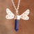 Sodalite pendant necklace, 'Gemstone Flight' - Sodalite Pendant Necklace with Wings from Peru