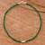Agate beaded anklet, 'Simple Appeal in Green' - Agate Beaded Anklet in Green from Peru (image 2) thumbail