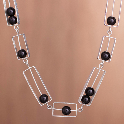 Onyx link necklace, Modern Brilliance