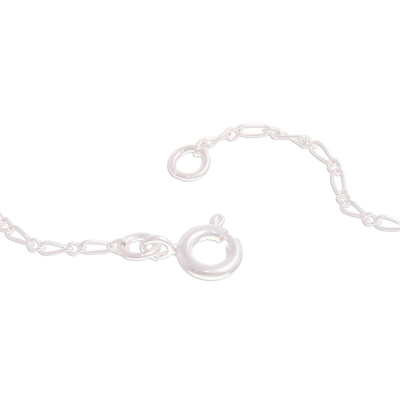 Sterling silver pendant necklace, 'Delightful Cat' - Cat-Themed Sterling Silver Pendant Necklace from Peru