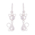 Sterling silver dangle earrings, 'Delightful Cats' - Cat-Themed Sterling Silver Dangle Earrings from Peru thumbail