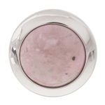 Rhodonite cocktail ring, 'Soft Energy' - Circular Natural Rhodonite Cocktail Ring Crafted in Peru