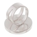 Rhodonite cocktail ring, 'Soft Energy' - Circular Natural Rhodonite Cocktail Ring Crafted in Peru