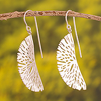 Sterling silver dangle earrings, 'Mysterious Sea' - Nautical Sterling Silver Dangle Earrings Crafted in Peru