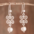 Cultured pearl dangle earrings, 'Chic Beauty' - Petal Motif Cultured Pearl Dangle Earrings from Peru thumbail