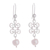 Cultured pearl dangle earrings, 'Chic Beauty' - Petal Motif Cultured Pearl Dangle Earrings from Peru (image 2a) thumbail