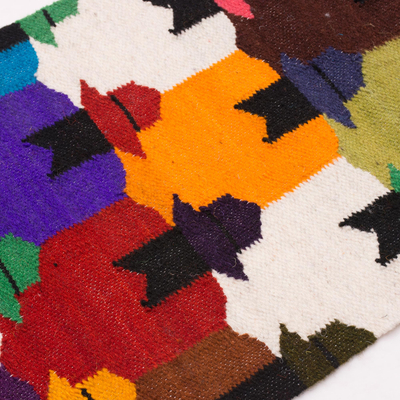 camino de mesa de lana - Camino de mesa cultural de lana tejido a mano de Perú