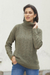 Baby alpaca blend turtleneck sweater, 'Warm Sweetness in Olive' - Cable Knit Baby Alpaca Blend Turtleneck from Peru (image 2) thumbail