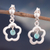 Amazonite dangle earrings, 'Cute Flowers' - Flower-Shaped Amazonite Dangle Earrings from Peru thumbail