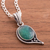 Opal pendant necklace, 'Mystery of the Oval' - Oval Opal Pendant Necklace Crafted in Peru (image 2b) thumbail