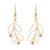 Gold plated sterling silver dangle earrings, 'Airy Leaves' - Leafy 18k Gold Plated Sterling Silver Dangle Earrings (image 2a) thumbail