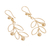 Gold plated sterling silver dangle earrings, 'Airy Leaves' - Leafy 18k Gold Plated Sterling Silver Dangle Earrings (image 2c) thumbail