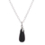 Obsidian pendant necklace, 'Teardrop Cradle' - Teardrop Black Obsidian Pendant Necklace from Peru