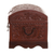 Leather and wood decorative box, 'Brown Birds' - Brown Leather and Wood Decorative Box from Peru (image 2d) thumbail