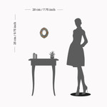 Reverse-painted glass mirror, 'Antique Reflections' - Turquoise Floral Reverse-Painted Glass Wall Mirror from Peru