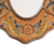 Reverse-painted glass wall mirror, 'Caramel Colonial Wreath' - Brown Floral Reverse-Painted Glass Wall Mirror from Peru